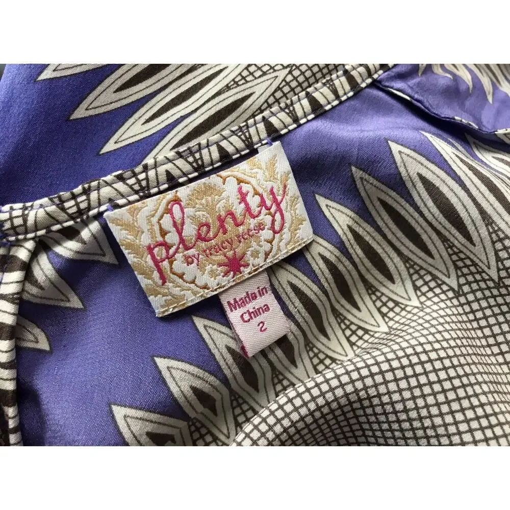 Plenty by‎ Tracy Reese Easy Chemise Silk Sheath Dress Diagonal Striped Size 2